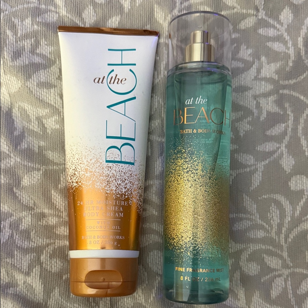 Bath & Body Works At The Beach Body Cream and Mist Set - Gold and Blue